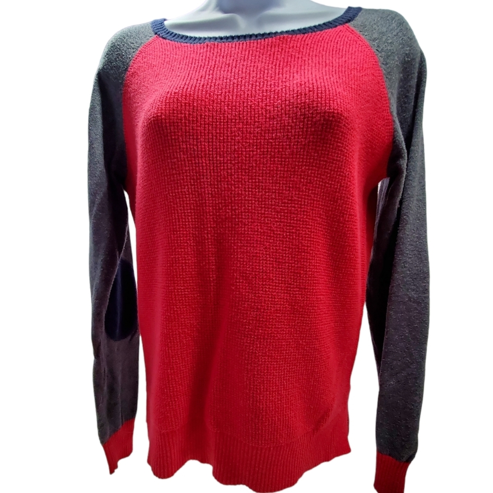 jcp SWEATER WOOL BLEND LONG SLEEVES PATCH ELBOWS